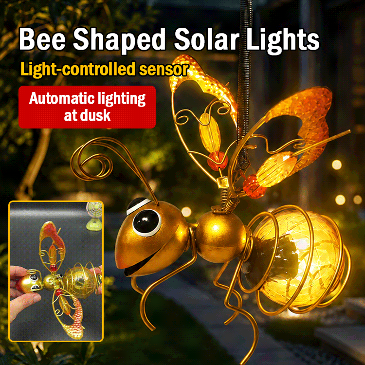 🐝🐝Solar-powered garden light, simulated bee outdoor waterproof garden ornament.