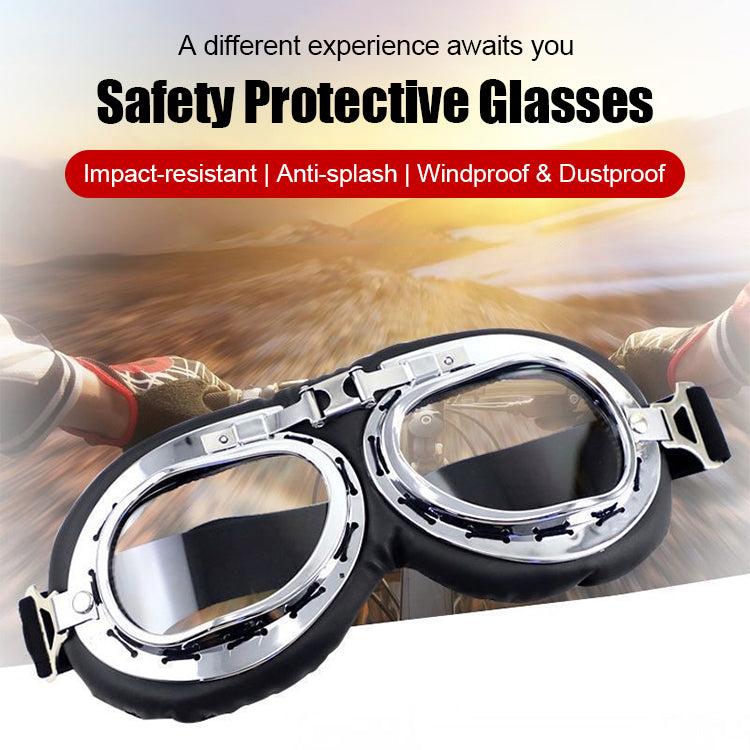 🕶️😎Motorcycle/bicycle goggles, windproof and UV-protective retro-style off-road riding sunglasses.