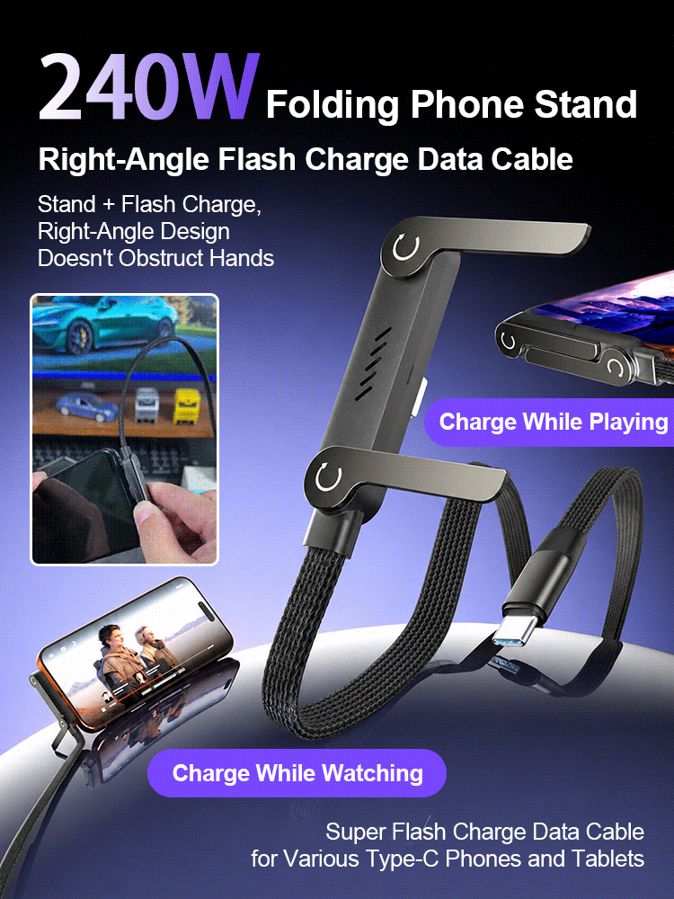 📱📱240W Phone Stand with Multifunctional Fast Charging Cable.