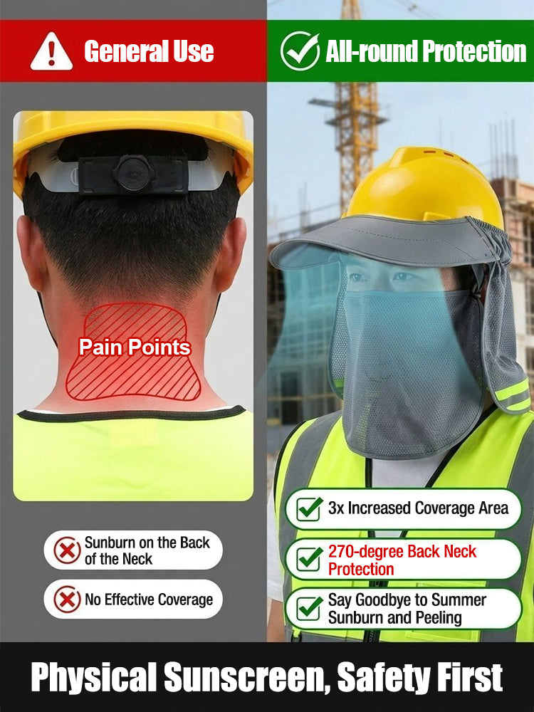 ⛑️⛑️Construction area safety helmet, summer sun protection cap cover.