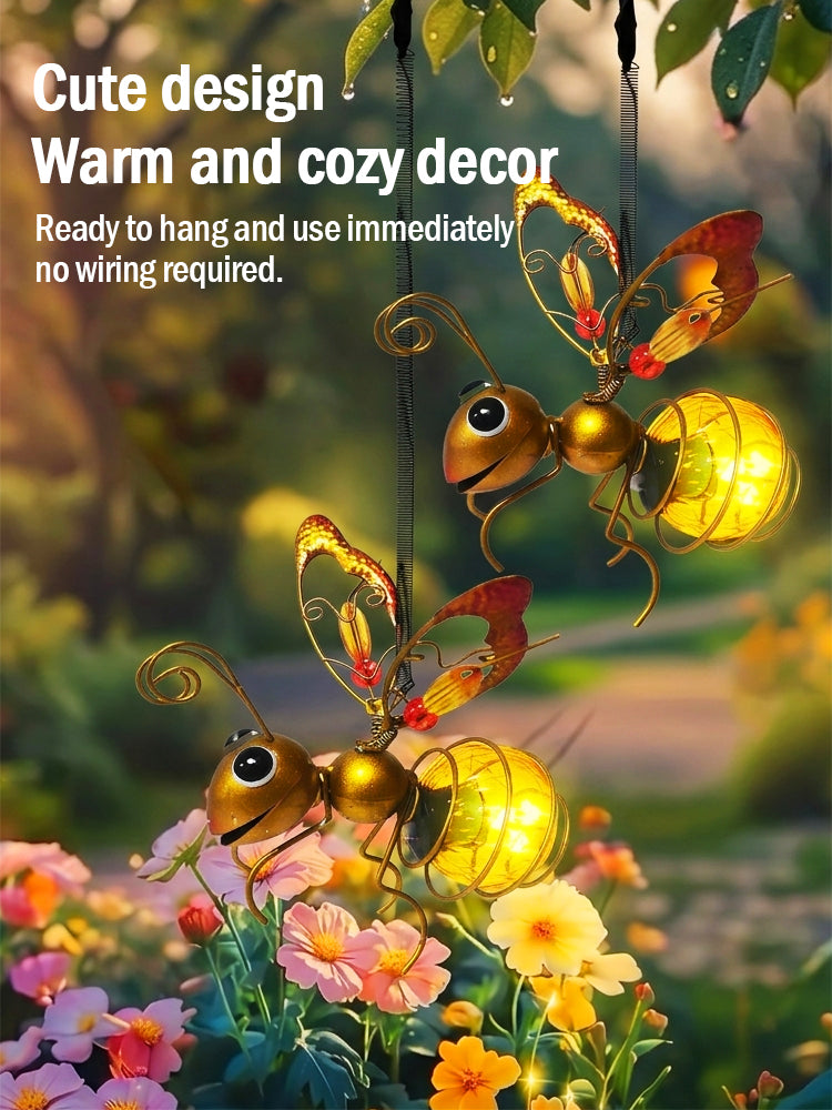 🐝🐝Solar-powered garden light, simulated bee outdoor waterproof garden ornament.