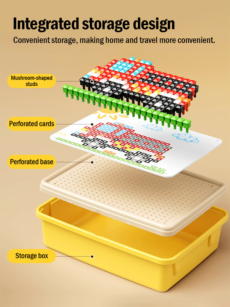 🧒👦 3D mushroom peg puzzle, a safe and versatile DIY assembly tool for children.
