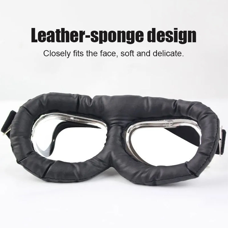 🕶️😎Motorcycle/bicycle goggles, windproof and UV-protective retro-style off-road riding sunglasses.