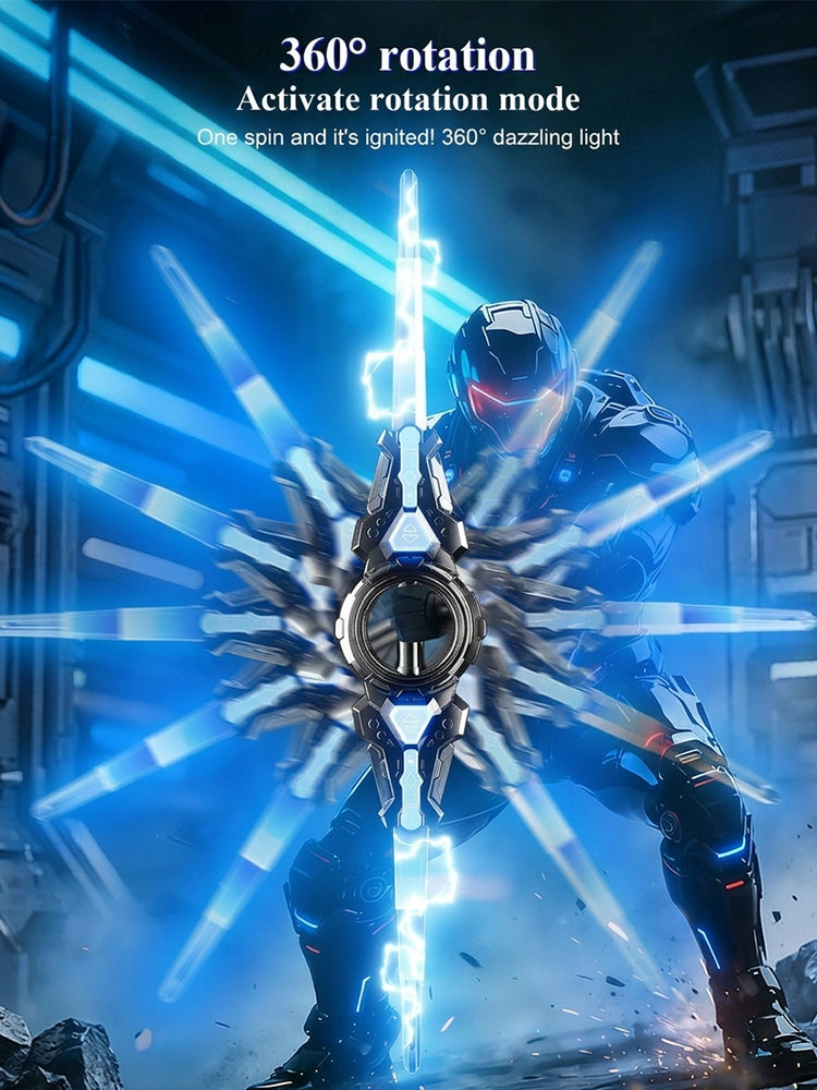 🗡️⚔️New Fire Spin Sword Double-Edged Telescopic Lightsaber Toy.