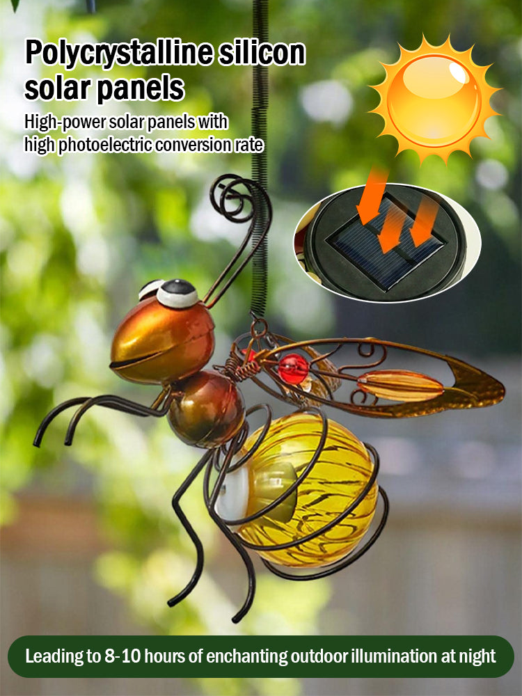 🐝🐝Solar-powered garden light, simulated bee outdoor waterproof garden ornament.