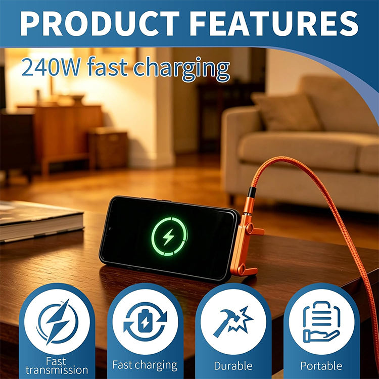 📱📱240W Phone Stand with Multifunctional Fast Charging Cable.