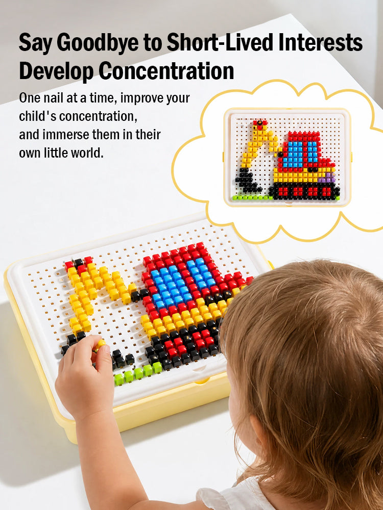 🧒👦 3D mushroom peg puzzle, a safe and versatile DIY assembly tool for children.
