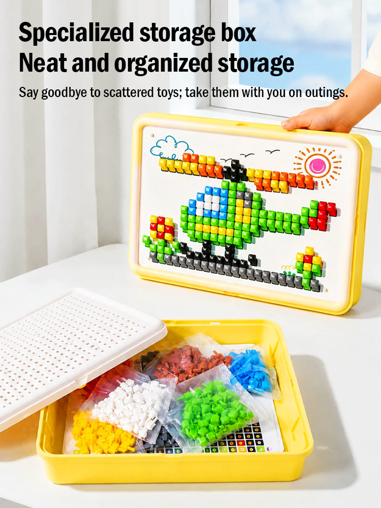 🧒👦 3D mushroom peg puzzle, a safe and versatile DIY assembly tool for children.