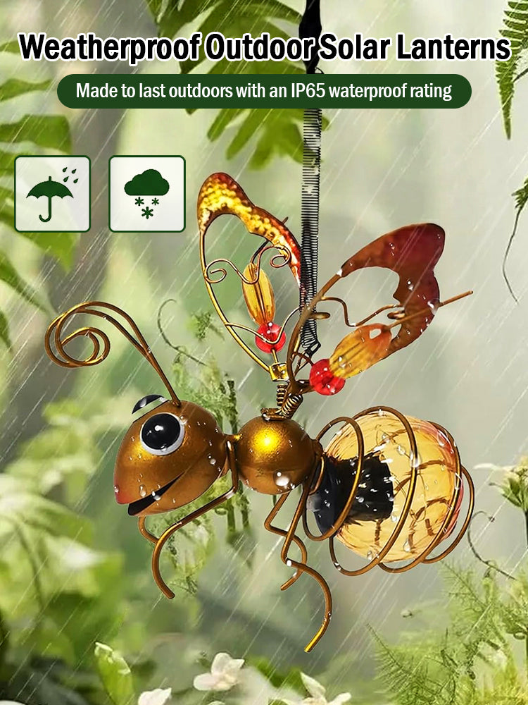 🐝🐝Solar-powered garden light, simulated bee outdoor waterproof garden ornament.