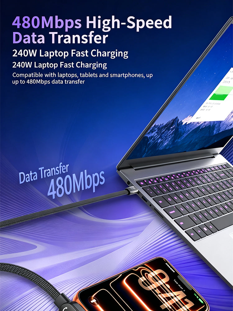 📱📱240W Phone Stand with Multifunctional Fast Charging Cable.