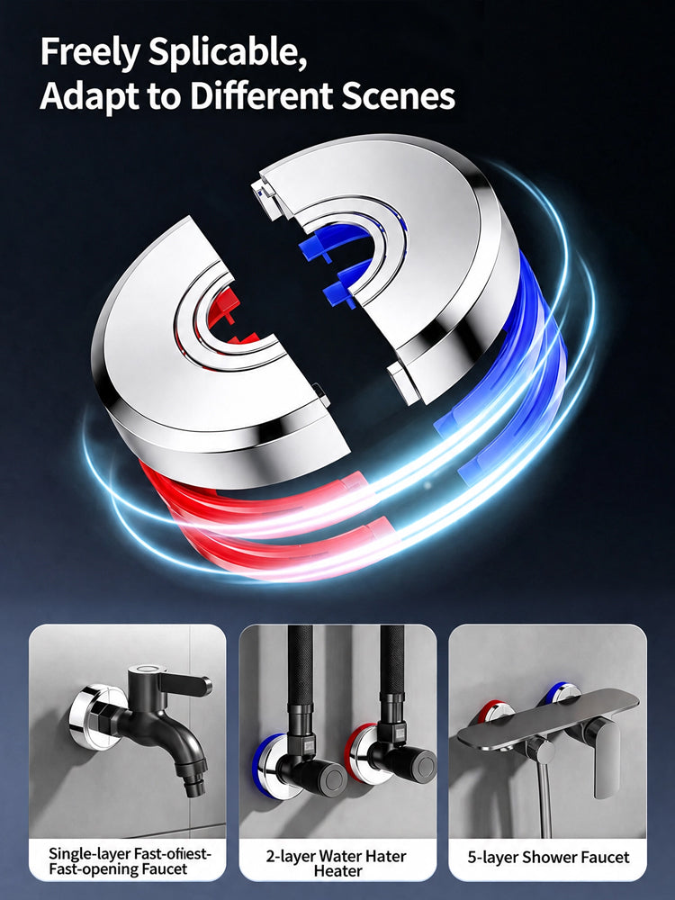 🏠🚿Split type enlarged and thickened magnetic shower head decorative cover.