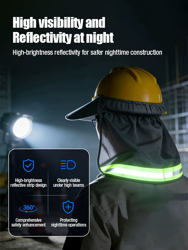 ⛑️⛑️Construction area safety helmet, summer sun protection cap cover.
