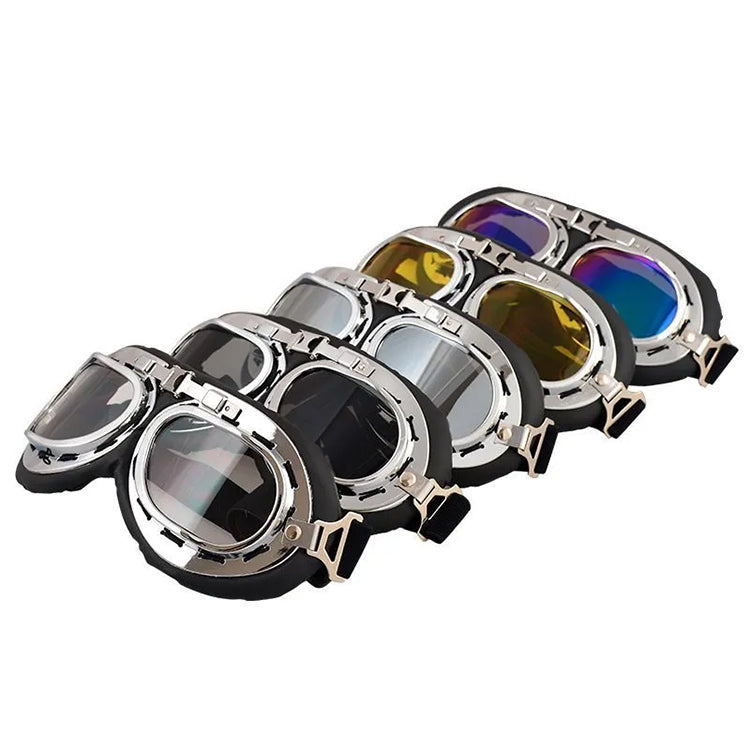🕶️😎Motorcycle/bicycle goggles, windproof and UV-protective retro-style off-road riding sunglasses.