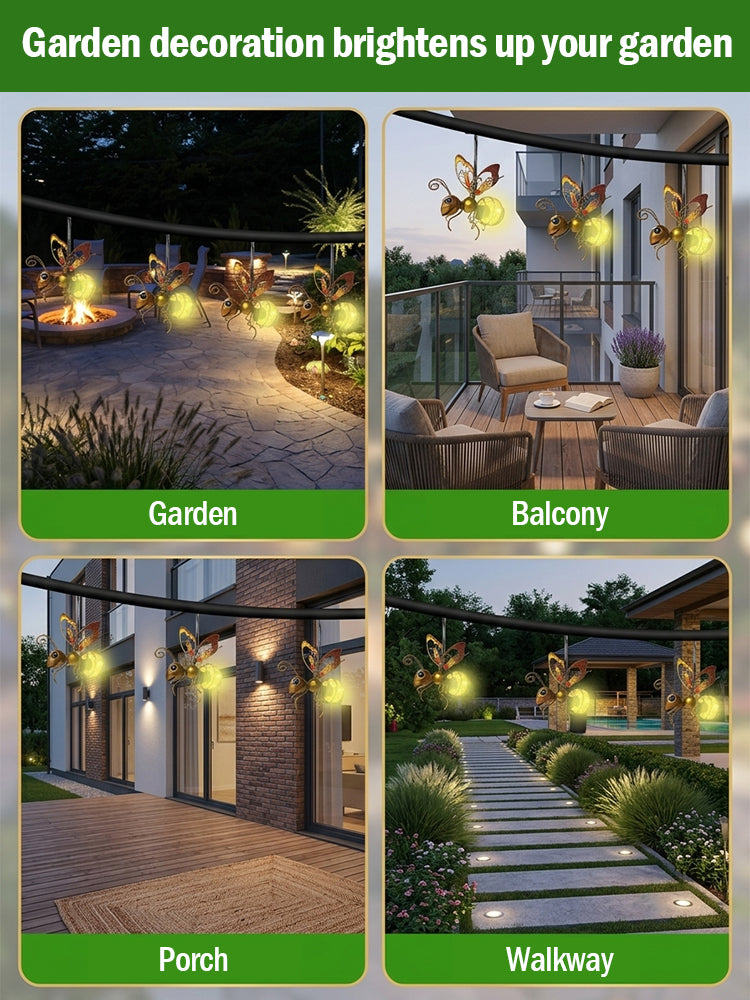 🐝🐝Solar-powered garden light, simulated bee outdoor waterproof garden ornament.