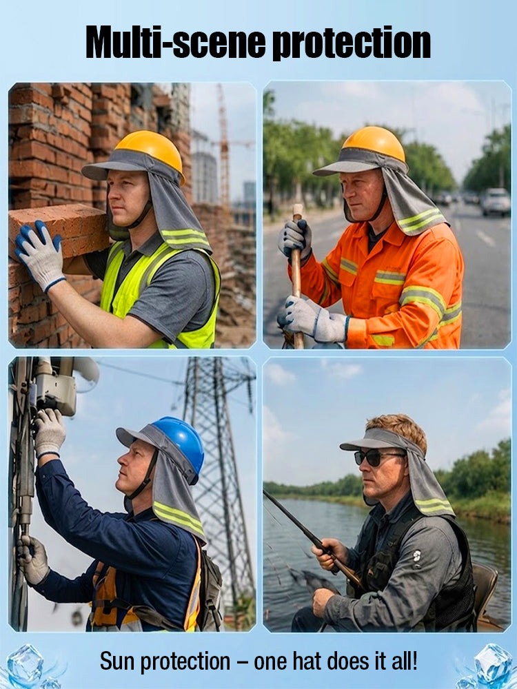 ⛑️⛑️Construction area safety helmet, summer sun protection cap cover.