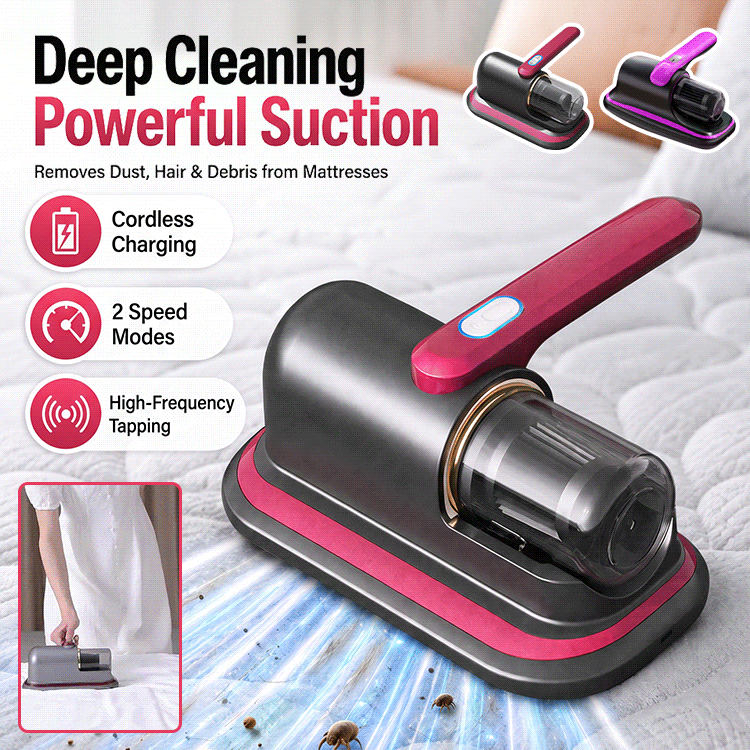 🛏️🛏️Home rechargeable mite removal device, newly upgraded high suction, dual-stroke ultraviolet sterilization and mite removal vacuum cleaner.