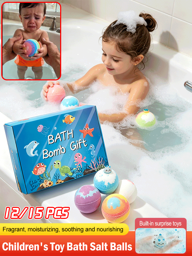 🐬🐬 Body cleaning bath ball, with a hidden toy bath salt ball inside.