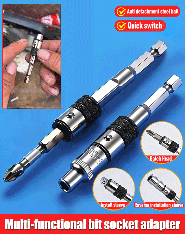 🧰⚒️ Multi-functional converter, portable electric drill adapter rod, quick self-locking.