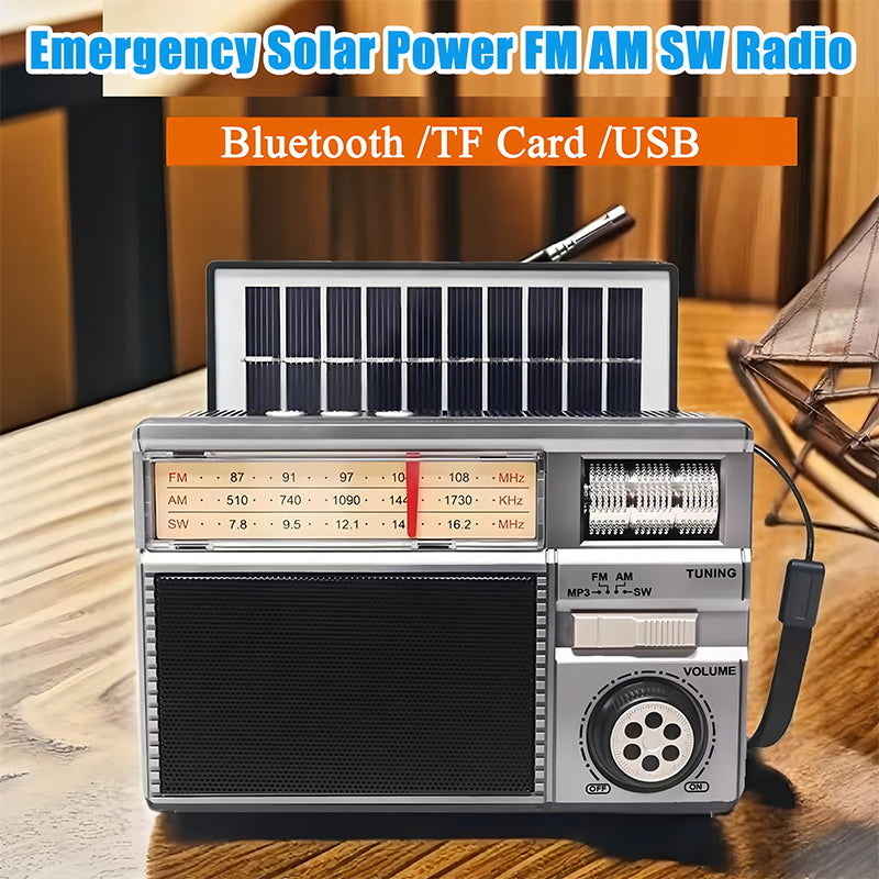 📻📻New MD-979S Portable Solar Panel Bluetooth Speaker Multi-functional Antenna Radio.