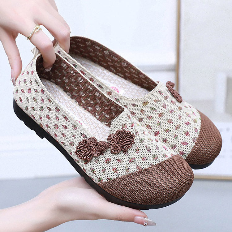 🔥🥿Hot-selling new non-slip soft-soled casual embroidered mesh shoes.
