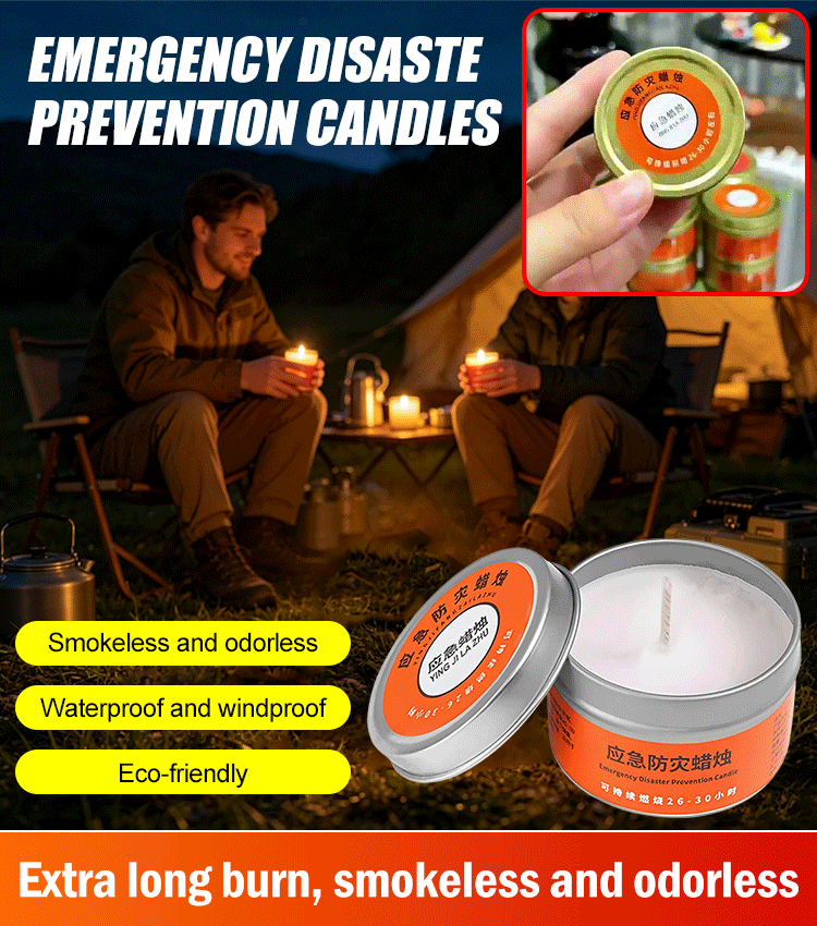 🔥🕯️【40 pieces】Emergency disaster prevention candles, smokeless, odorless, windproof, and preparedness candles.