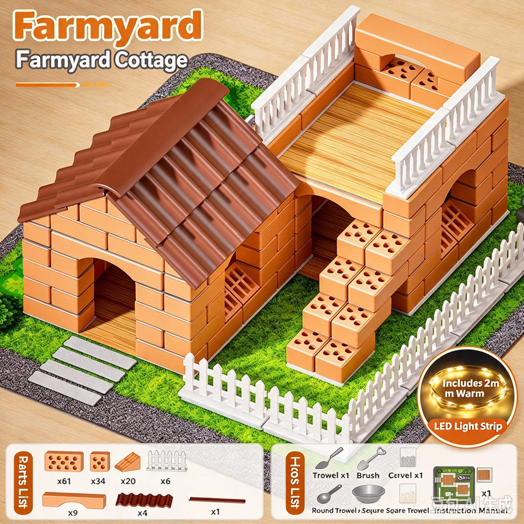 🏠🏠 Mason Toy Set: Build Houses & Lay Bricks – DIY Construction Kit for Kids (Holiday Gift)