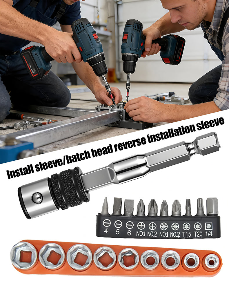 🧰⚒️ Multi-functional converter, portable electric drill adapter rod, quick self-locking.