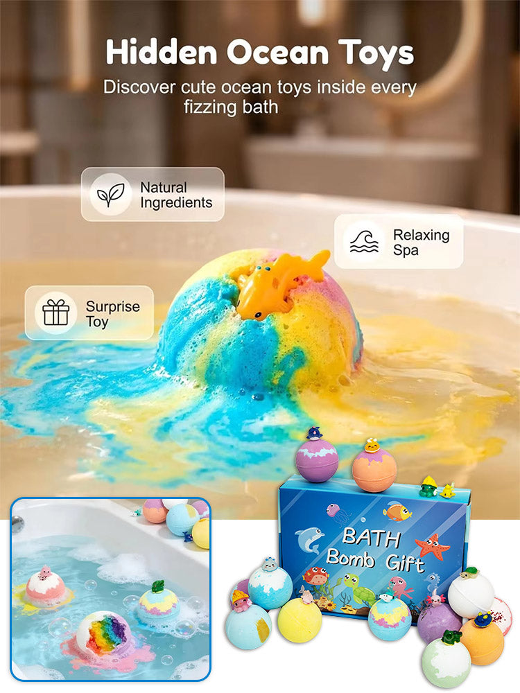 🐬🐬 Body cleaning bath ball, with a hidden toy bath salt ball inside.