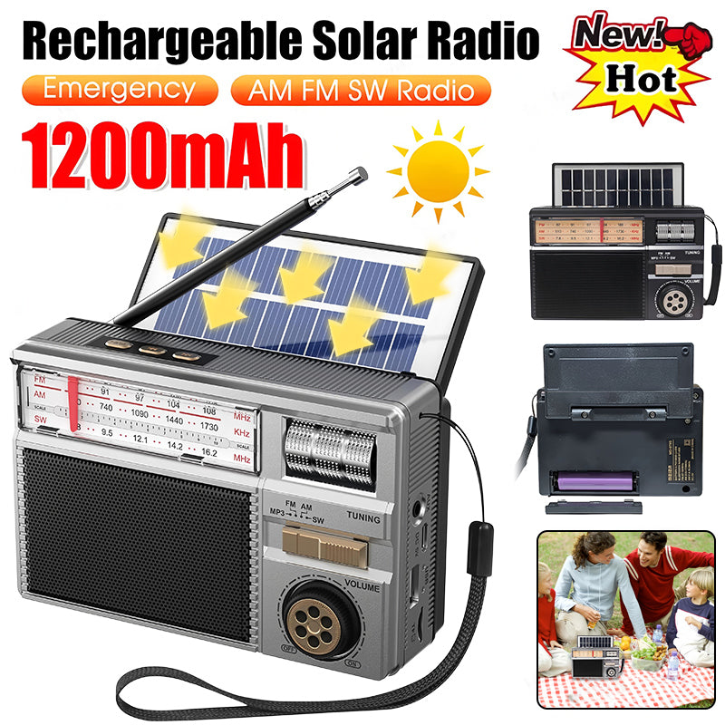📻📻New MD-979S Portable Solar Panel Bluetooth Speaker Multi-functional Antenna Radio.