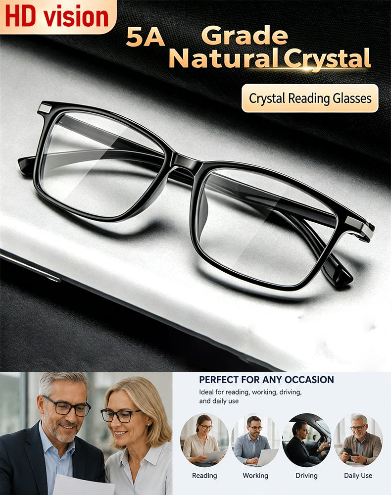 👓👓【Great Price Today】Genuine Crystal Reading Glasses【High Definition & High Transparency】【Eye-Friendly】