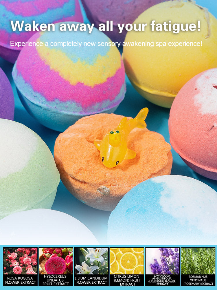 🐬🐬 Body cleaning bath ball, with a hidden toy bath salt ball inside.