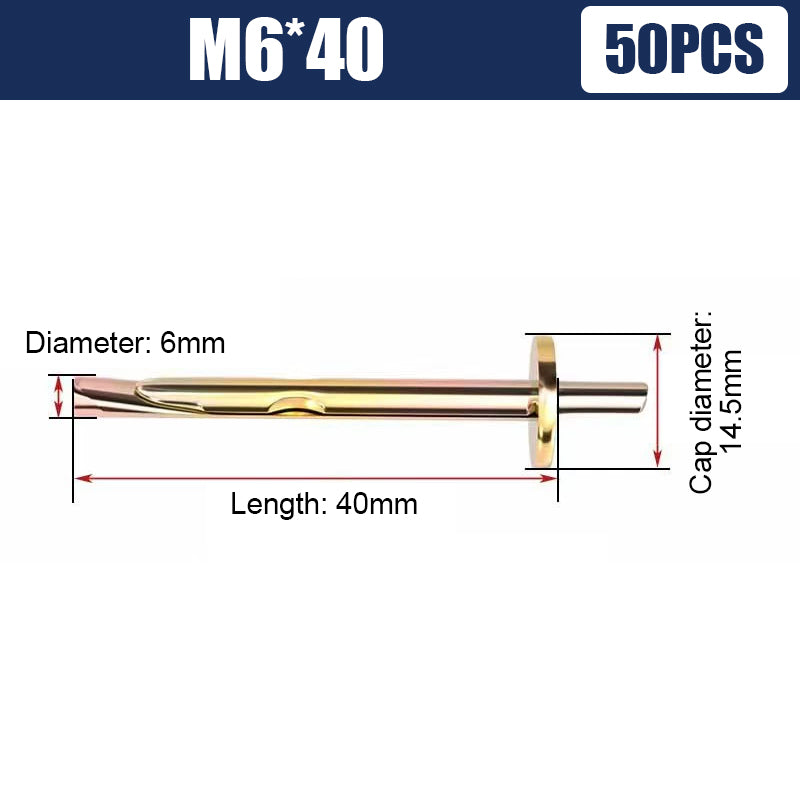 🧰⚒️Expansion hammer screws for cement walls/doors and windows, 50 pieces of various models.