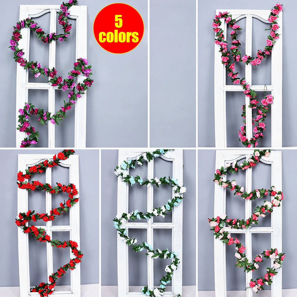 🌹🌹 Artificial rose flowers and vines—perfect for wrapping around A/C pipes, wedding arches, or holiday displays.