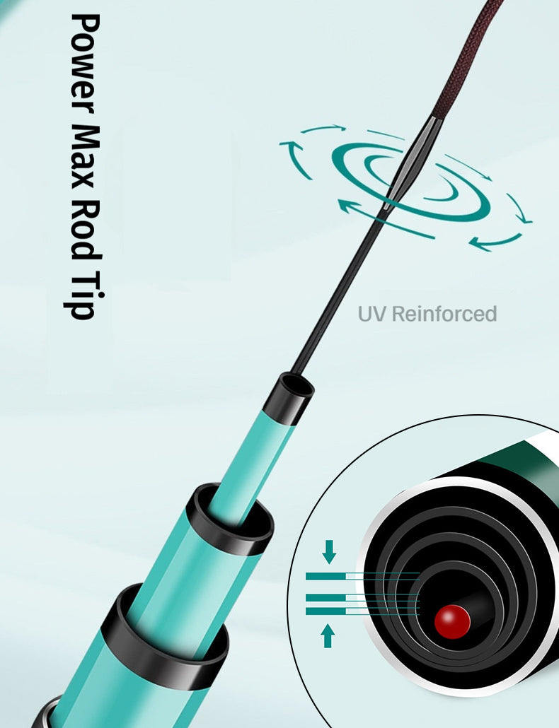 🎣🌊Fishing Rod "Wave Crest" Generation 3, long carbon rod 5H28, ultralight and ultra-hard.