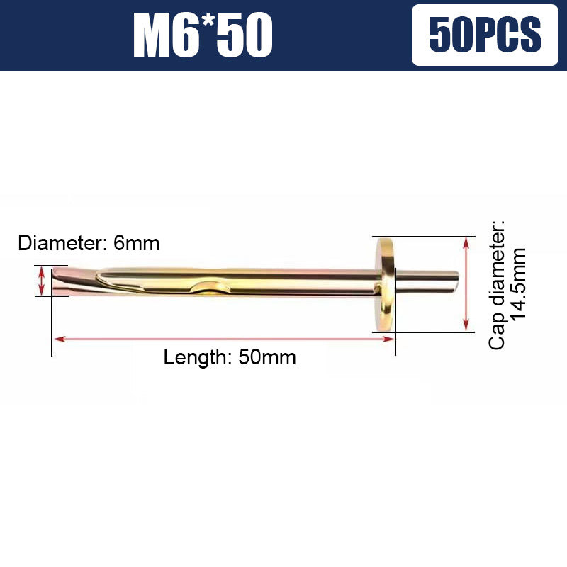 🧰⚒️Expansion hammer screws for cement walls/doors and windows, 50 pieces of various models.