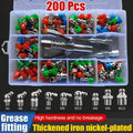 【200 PCS】Double handle grease nozzle set, One box meets all your lubrication needs