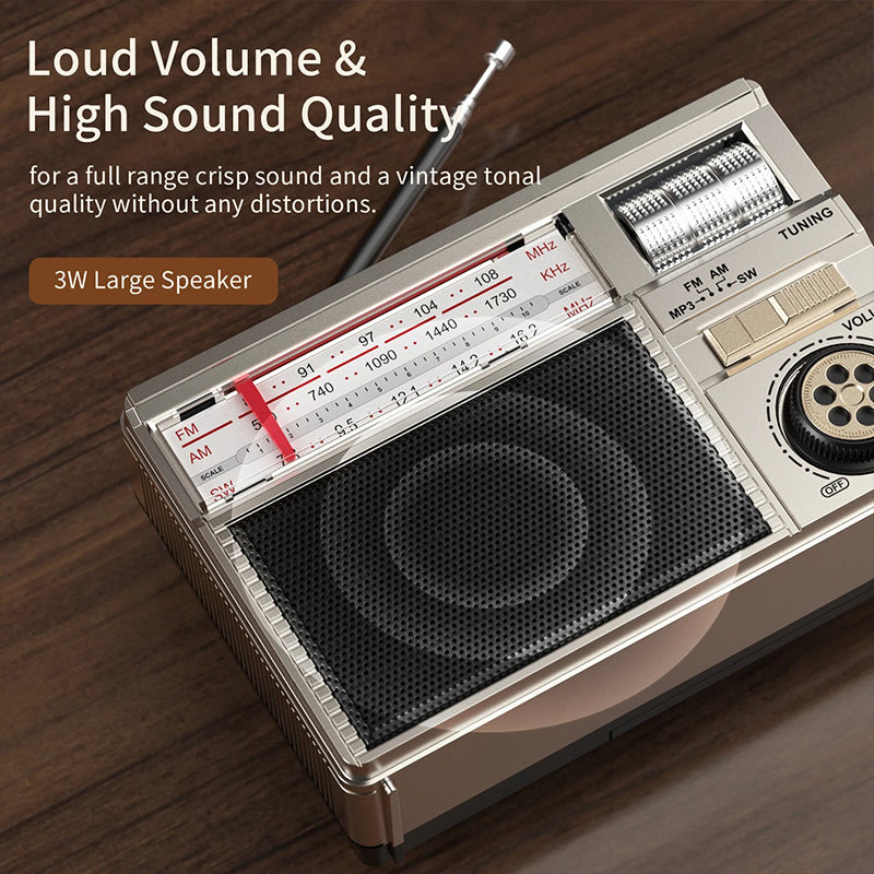 📻📻New MD-979S Portable Solar Panel Bluetooth Speaker Multi-functional Antenna Radio.