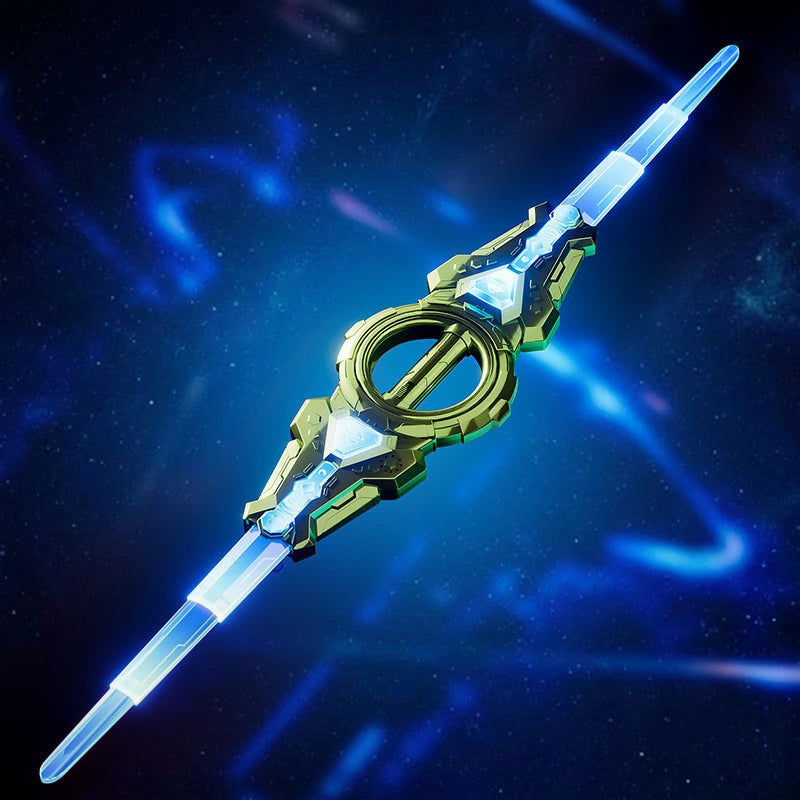 🗡️⚔️New Fire Spin Sword Double-Edged Telescopic Lightsaber Toy.
