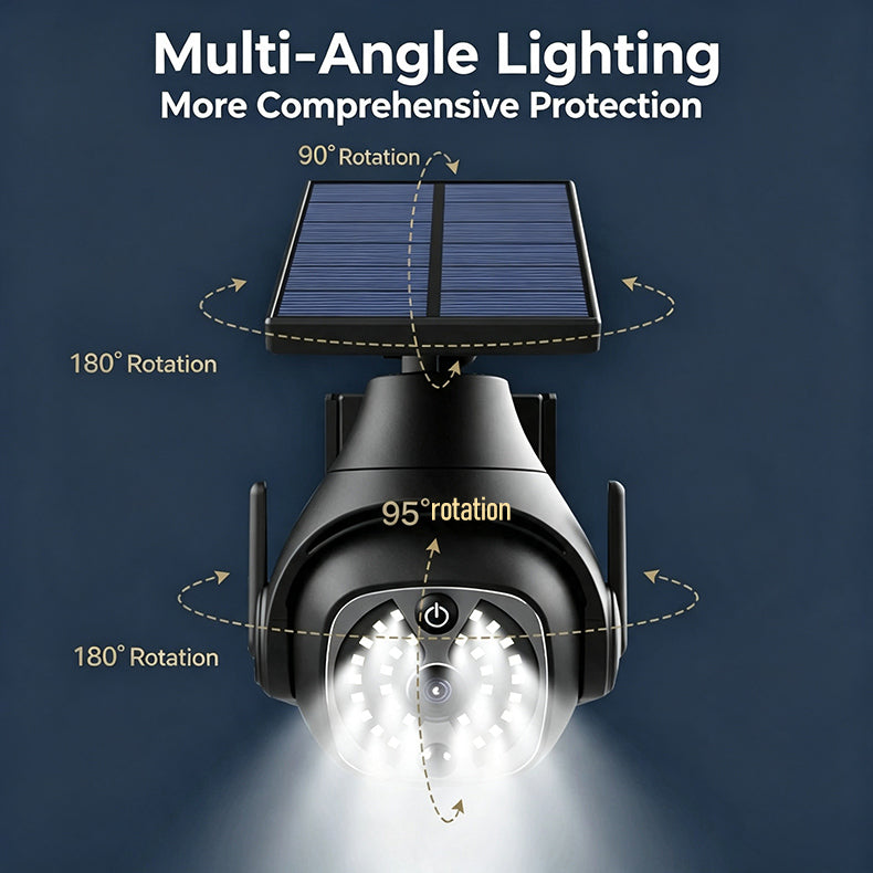 ☀️☀️Solar-powered, human body sensor, anti-theft, wild animal protection, waterproof, intelligent 180° rotating light.