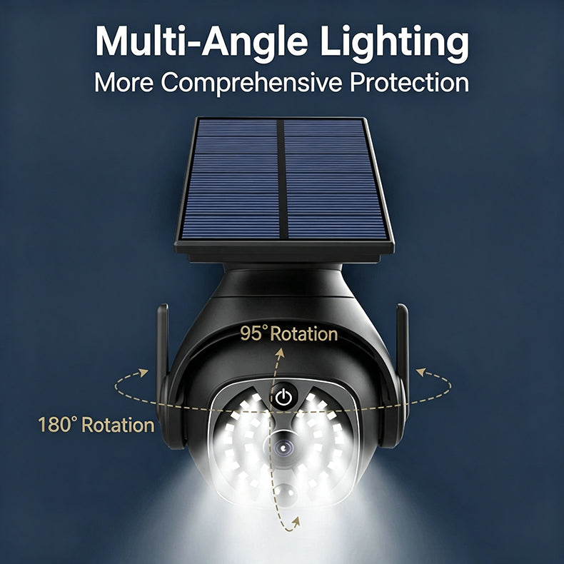 ☀️☀️Solar-powered, human body sensor, anti-theft, wild animal protection, waterproof, intelligent 180° rotating light.