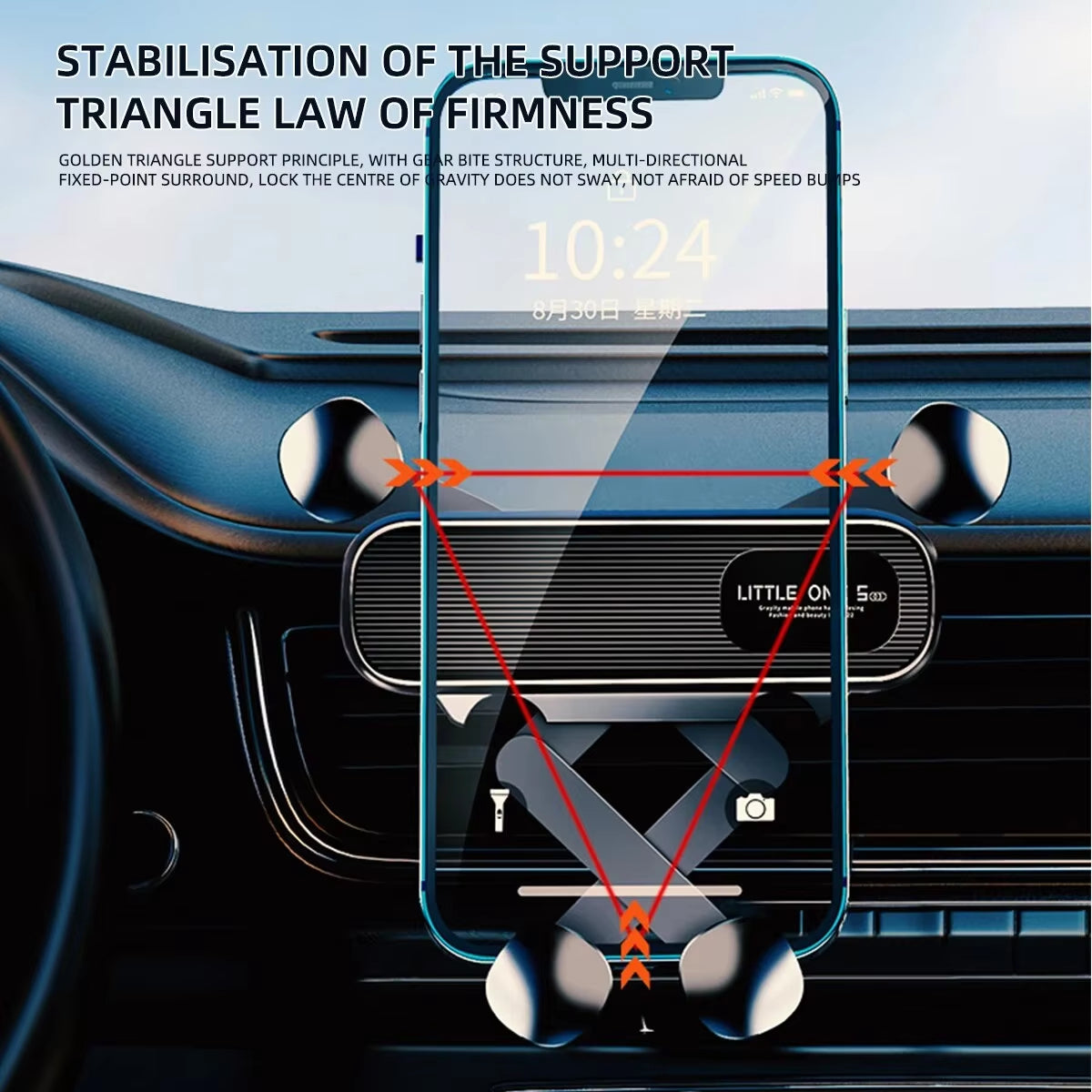 🚗🚗New gravity-loaded car phone holder with 360° rotating air vent navigation support.