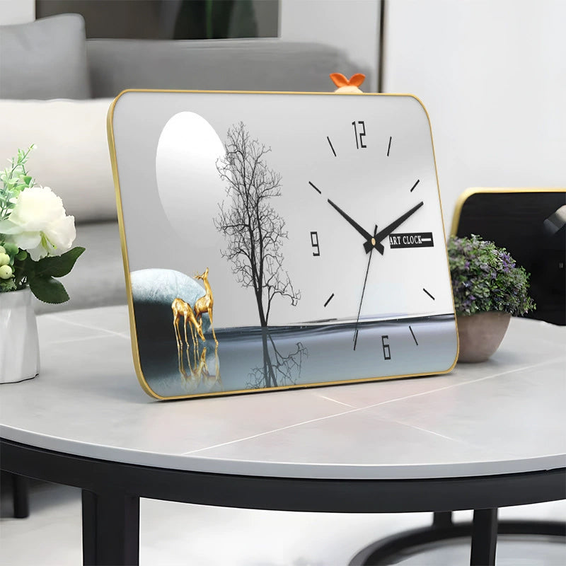 【📢50% Off📢】🕛 Silent tabletop clock—a premium decorative piece for the living room.